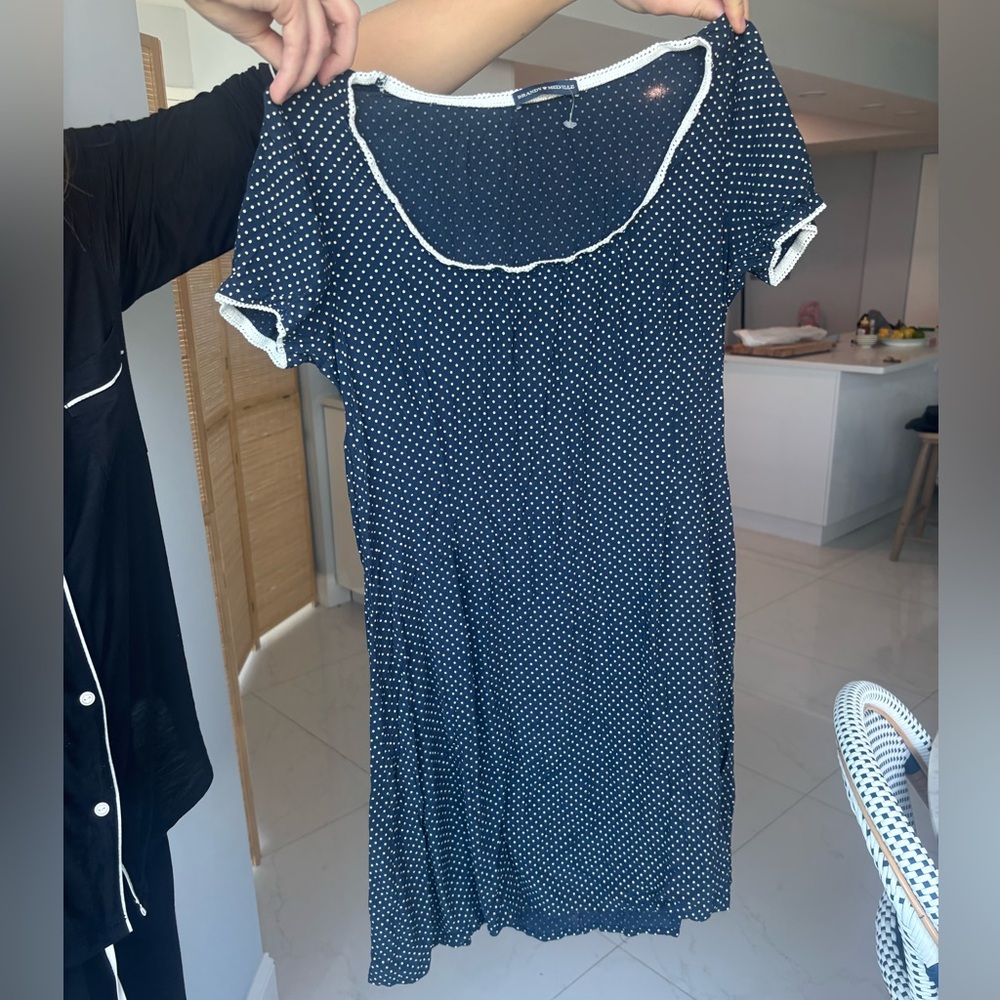 Brandy polka dot dress with tie in back
